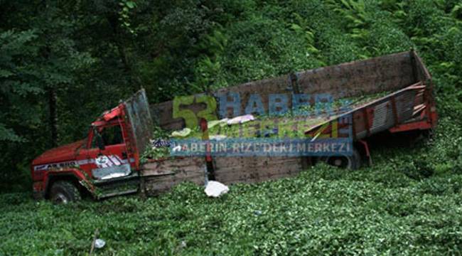 GÜNEYSU'DA ÇAY KAMYONU KAZA YAPTI: 2 ÖLÜ