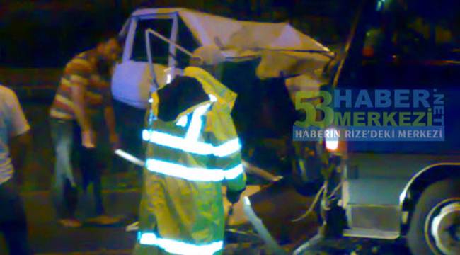 RİZE'DE TRAFİK KAZASI: 1 YARALI