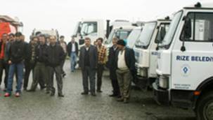 RİZE BELEDİYESİ TEMİZLİK İŞÇİLERİ EYLEMDE
