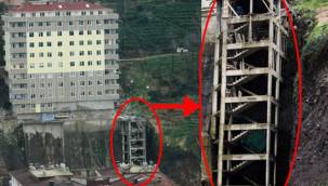 RİZE'DE 10 KATLI BİNAYA ÇIKMAK İÇİN 8 KAT MERDİVEN