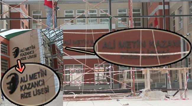 RİZE LİSESİ'NİN YENİ TABELALARI ASILDI