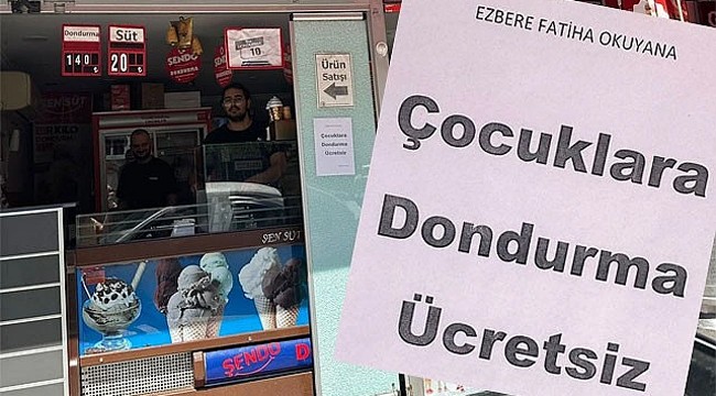 Rize'de ezbere Fatiha Suresini okuyan çocuklara ücretsiz dondurma