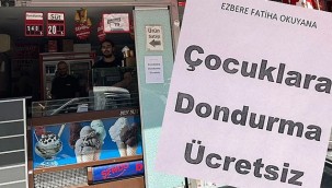 Rize'de ezbere Fatiha Suresini okuyan çocuklara ücretsiz dondurma