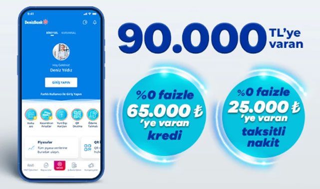 DenizBank’tan Rekor Nakit Paketi: Yeni Müşterilere Toplam 90.000 TL Faizsiz Destek!