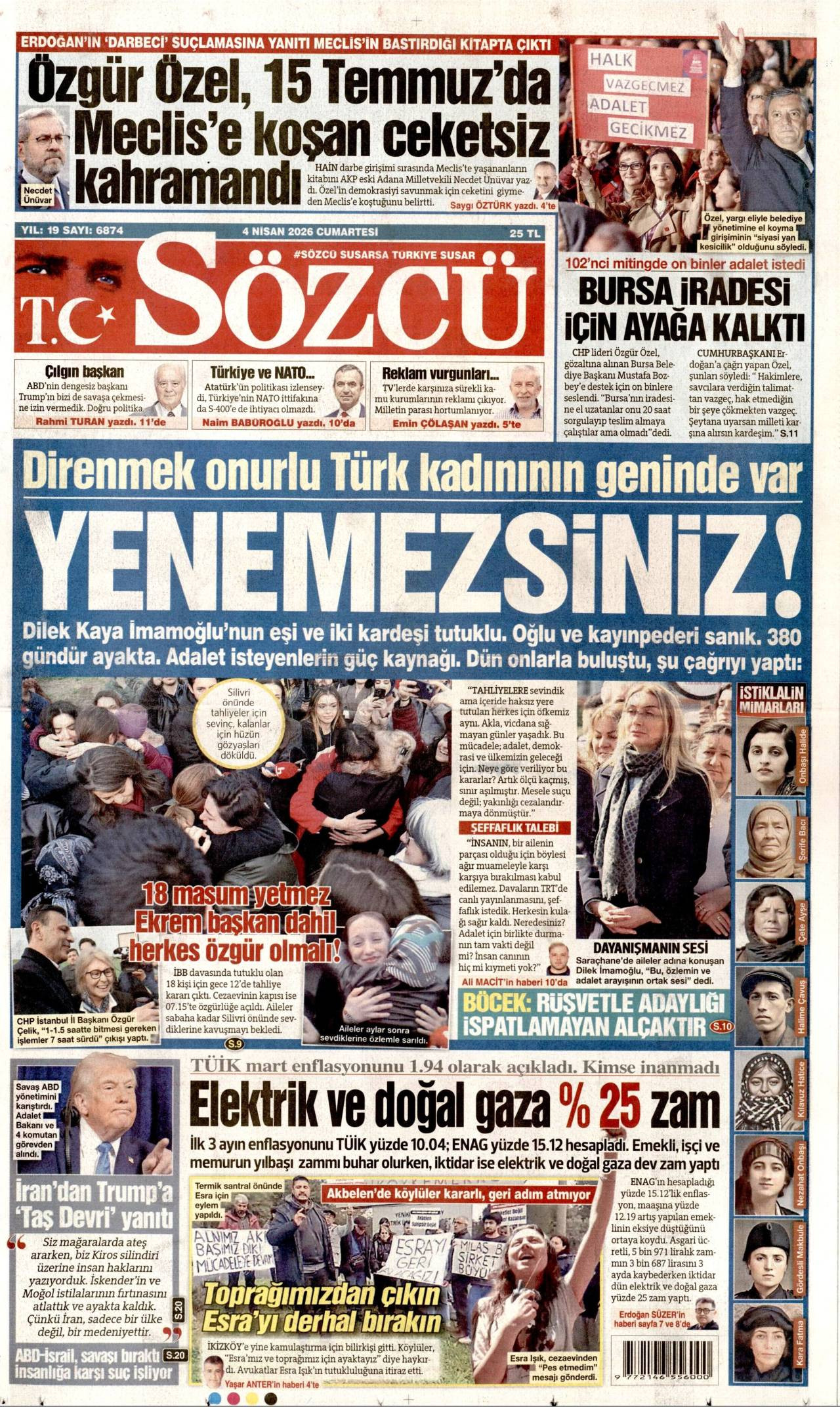 Sözcü Gazetesi Gazete Manşeti